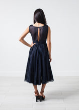 Load image into Gallery viewer, Voile V-Neck Dress in Navy