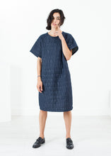 Load image into Gallery viewer, Quilted Mesh T-Shirt Dress in Navy