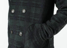 Load image into Gallery viewer, Double Breasted Hoodie in Forest Plaid
