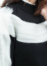 Load image into Gallery viewer, Contrast Felted Sweater in Black
