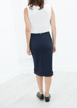 Load image into Gallery viewer, Contrast Zipper Skirt in Navy
